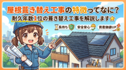屋根葺き替え工事の特徴ってなに？ 耐久年数1位の葺き替え工事を 解説します⭐
